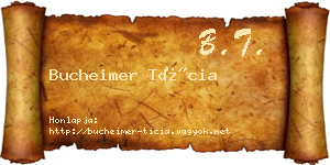 Bucheimer Tícia névjegykártya